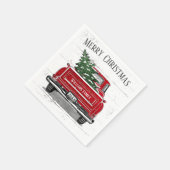  Red Truck met kerstboomnaam Servet (Hoek)