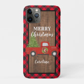  Red Truck met kerstboomtelefoon Case-Mate iPhone Case (Achterkant)