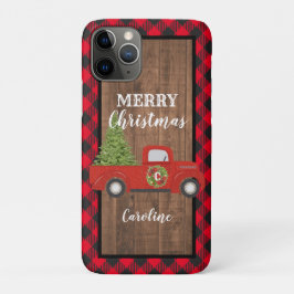  Red Truck met kerstboomtelefoon Case-Mate iPhone Case