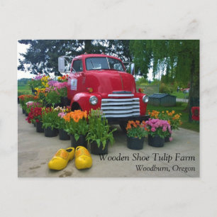 Red Truck met Tulips, Oregon Briefkaart