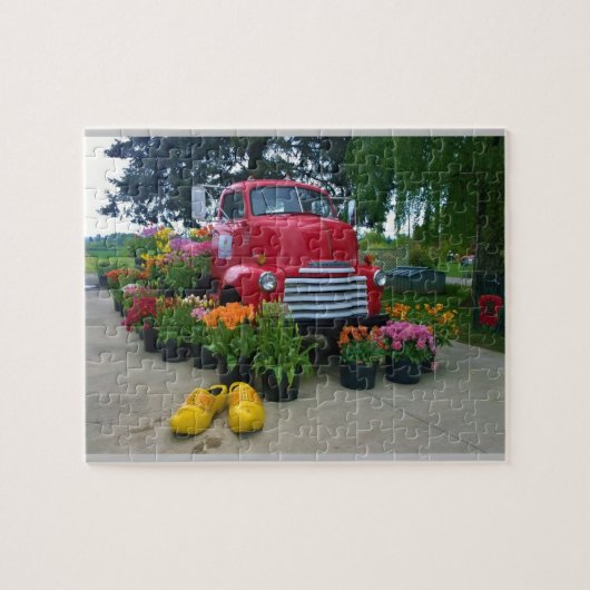 Red Truck met Tulips, Oregon Legpuzzel (Horizontaal)