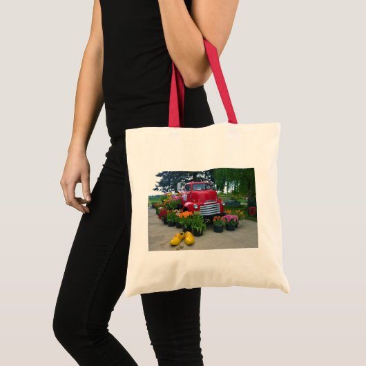 Red Truck met Tulips, Oregon Tote Bag (Voorkant (product))