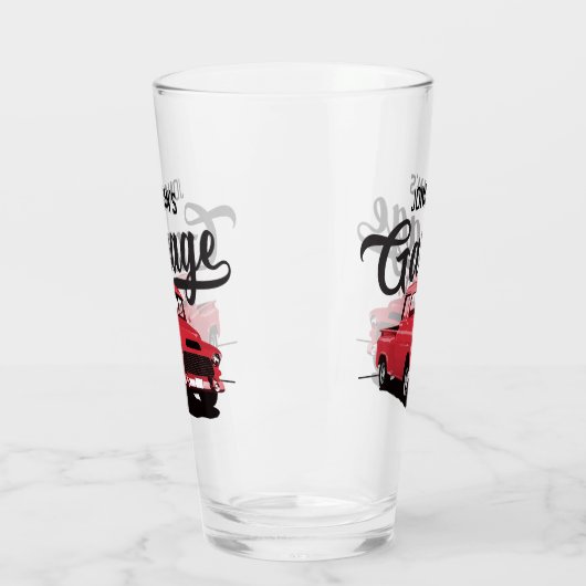 Red Truck Name Custom Glass Tumbler (Links)