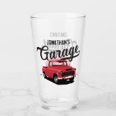 Red  Truck Name Custom Glass Tumbler (Voorkant)