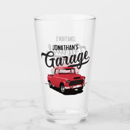 Red  Truck Name Custom Glass Tumbler