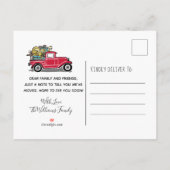  Red Truck New Home Moving White Aankondigingskaart (Achterkant)