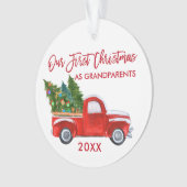 Red Truck Ons eerste kerstfeest als grootouders Ornament (voorkant)