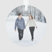 Red Truck Ons eerste kerstfotoorname Ornament (achterkant)