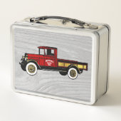  Red Truck op houtpatroon (Achterkant)