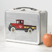  Red Truck op houtpatroon (In situ)