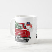  Red Truck Patriotic Flag Custom Holiday Koffiemok (Voorkant links)