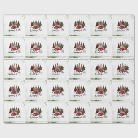  Red Truck, Pine Tree Cadeaupapier (Vlak)