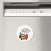 Red Truck Pine Tree kerst Magneet (Insitu (Vaatwasser))