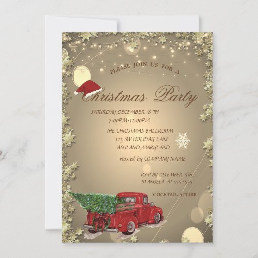 Red Truck Pine Tree (kerstfeest) Kaart (Voorkant)