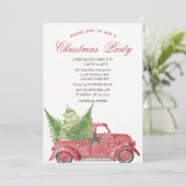 Red Truck Pine Tree Sneeuwfeest Kaart (Staand voorkant)