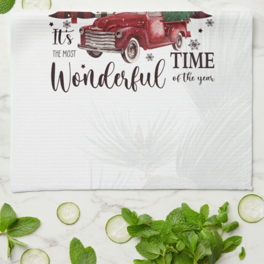  Red Truck, Pine Tree Theedoek (Gevouwen)