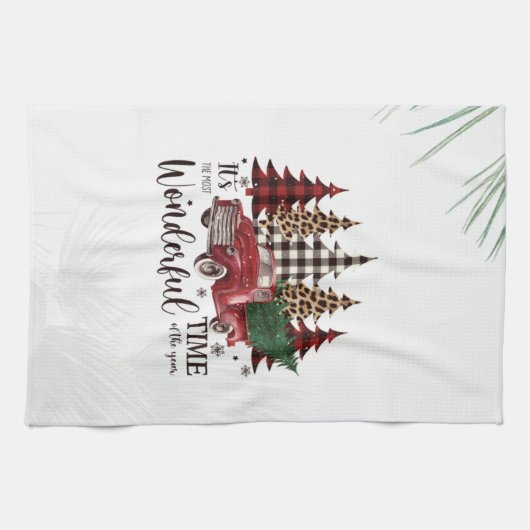 Red Truck, Pine Tree Theedoek (Horizontaal)