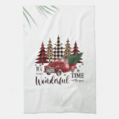  Red Truck, Pine Tree Theedoek (Verticaal)