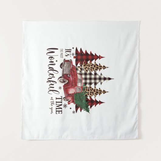  Red Truck, Pine Tree Wandkleed (Voorkant (horizontaal))