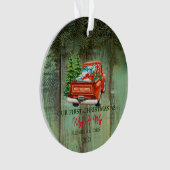 Red Truck Pine Trees, Hood, onze eerste kerst Ornament (voorkant)