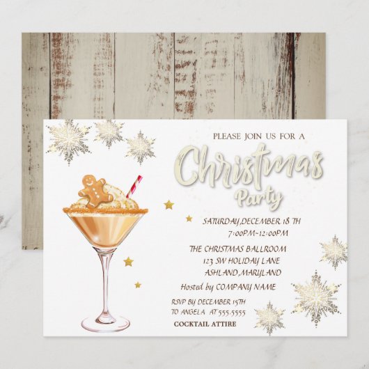 Red Truck Pine Trees Snowflakes Hood Kerstmis Kaart (Voorkant / Achterkant)