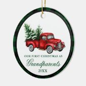  Red Truck Pset Grandparent Kerstmis Keramisch Ornament (Links)
