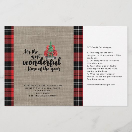 Red Truck Pset met kersttasbout Snoep Wrapper (Voorkant)