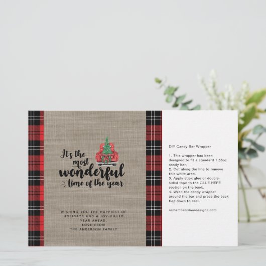 Red Truck Pset met kersttasbout Snoep Wrapper (Staand voorkant)