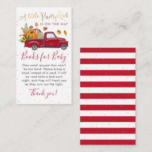 Red Truck Pumpkin Baby shower Books for Baby Informatiekaartje