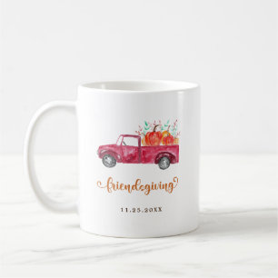 Red Truck Pumpkin Friendsgiving Herfst Script Cute Koffiemok