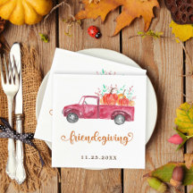 Red Truck Pumpkin Friendsgiving Herfst Script Cute