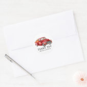Red Truck Pumpkins Bedankt Ronde Sticker (Envelop)