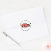 Red Truck Pumpkins Return Address Ronde Sticker (Envelop)