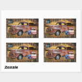 Red Truck Rechthoekige Sticker (Vel)