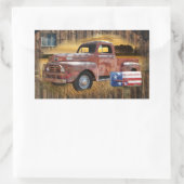 Red Truck Rechthoekige Sticker (Tas)