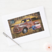 Red Truck Rechthoekige Sticker (Envelop)