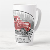 Red Truck Retro Merry Kerstmis Latte Mok (Rechterhoek)