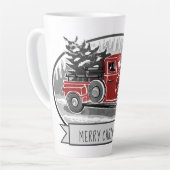 Red Truck Retro Merry Kerstmis Latte Mok (Linkerhoek)