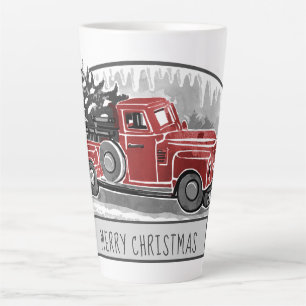 Red Truck Retro Merry Kerstmis Latte Mok