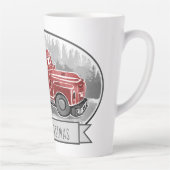 Red Truck Retro Merry Kerstmis Latte Mok (Rechts)
