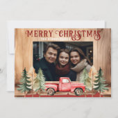 Red Truck Rustic Country Feestdagenkaart (Voorkant)
