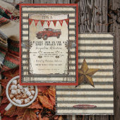  Red Truck Rustic Farmhouse Boy Baby shower Kaart