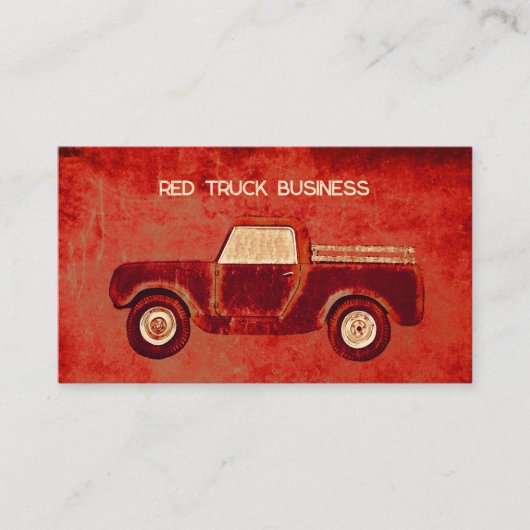 Red Truck Rustic Old Texture Visitekaartje (Voorkant)