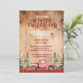 Red Truck Rustic Winter Nederland Verjaardag Kaart (Staand voorkant)