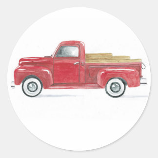 Red Truck Seal Ronde Sticker