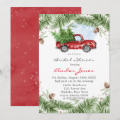  Red Truck Snow Bridal Shower Kaart (Voorkant / Achterkant)