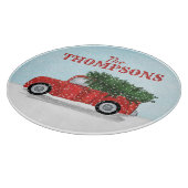 Red Truck Snow-kerstboom op maat Snijplank (Hoek)