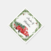 Red Truck Snow kerstbruiloft Napkins Servet (Hoek)