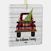 Red Truck Tree Buffalo Play Holiday Keramisch Ornament (Rechts)