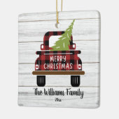Red Truck Tree Buffalo Play Holiday Keramisch Ornament (Links)